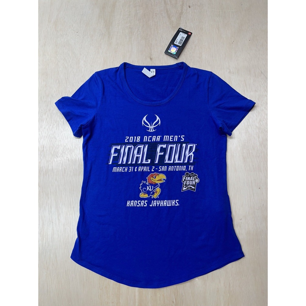 kansas jayhawks Under Armour Heat‎ Gear Women's Training Tee Shirt / Size Small